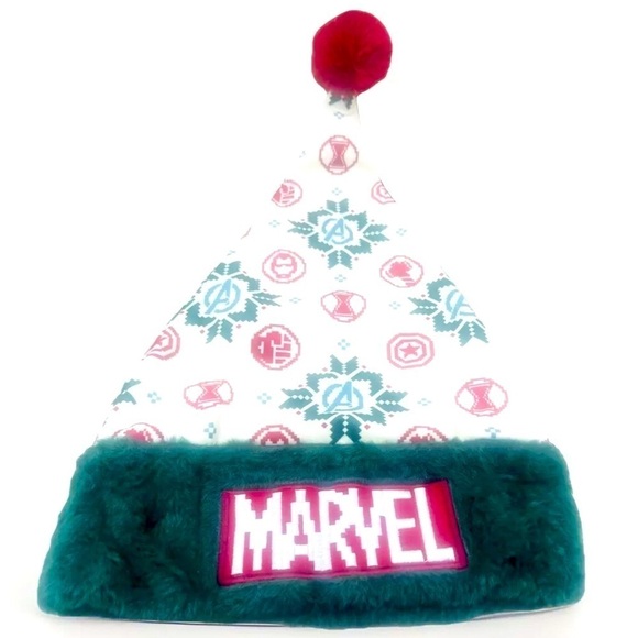 NWT 2023 Disney Parks Christmas Marvel Avenger Icons Santa Hat Adult One Size - Picture 1 of 6